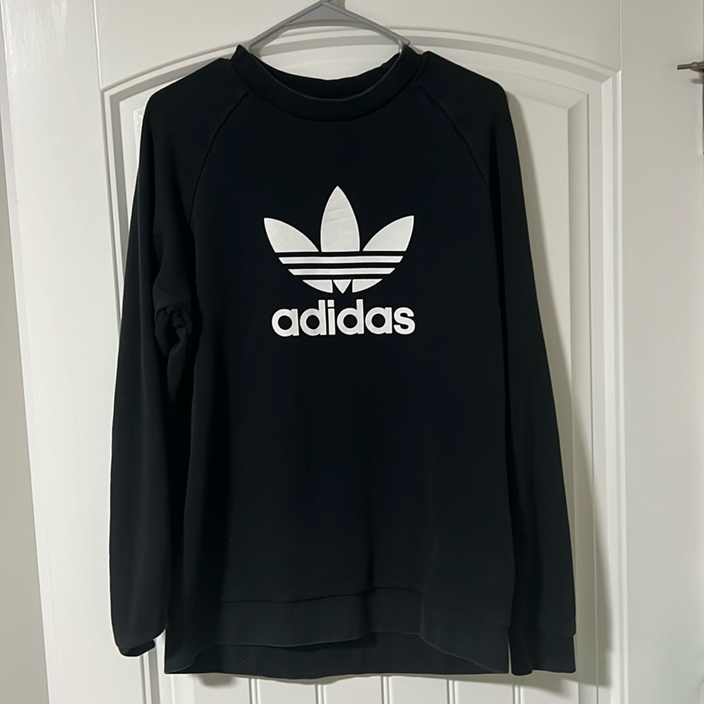 adidas Black Sweatshirt with White Trefoil Logo